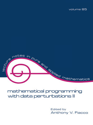 cover image of Mathematical Programming with Data Perturbations II